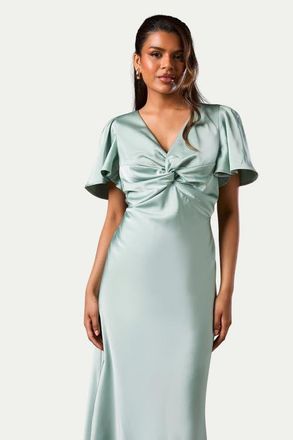 Oasis Angel Sleeve Midi Bridesmaid Dress in Sage at Nordstrom, Size 10