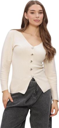 Ydence Gebreide Top Daisy - Dames - Vesten - Beige - M - Leer - Truien & Vesten