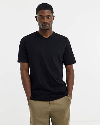 Jacamo Pure Cotton V Neck T-Shirt Extra Long