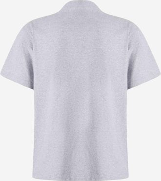Balenciaga Mens Printed Cotton T-Shirt Light Grey T-Shirts And Polos