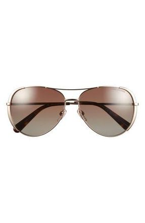 Marc Jacobs 59mm Gradient Polarized Aviator Sunglasses in Gold Brown at Nordstrom Rack