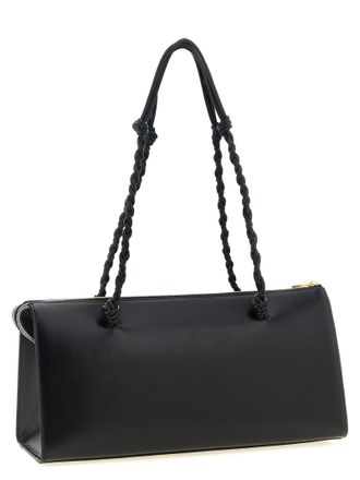 Jil Sander Tangle Tent Leather Shoulder Bag - Black