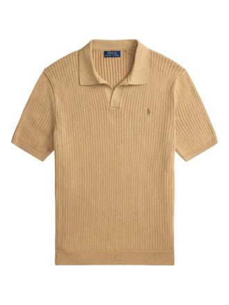 Polo Ralph Lauren collared ribbed T-shirt - Neutrals