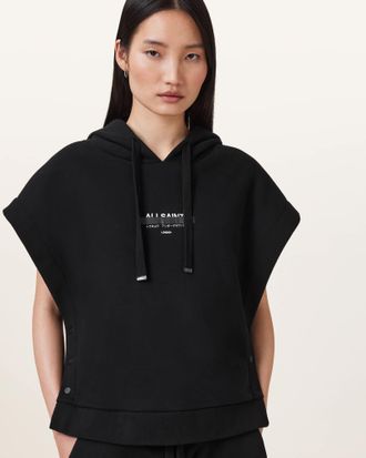AllSaints Cotton Sorri Redact Logo Hoodie, Size: XS
