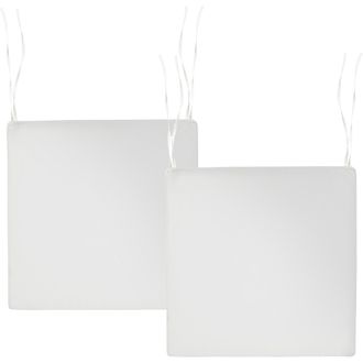 Beliani Conjunto De 2 Cojines De Asiento Para Silla De Jard&iacute;n De Tela De Poli&eacute;ster Resistente A Los Rayos Uv Blanco Crema Sassari