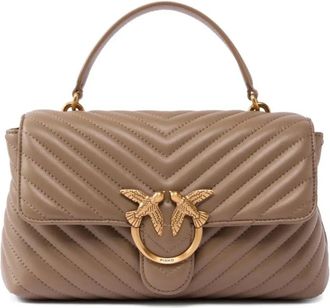 Pinko Pinko, Tassen, Dames, Grijs, ONE Size, Katoen, Love Lady Puff Classic