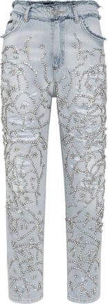 Philipp Plein Jeans Mom Fit - Dames - Loose Fit Jeans - Blauw - W26 - Denim - Jeans