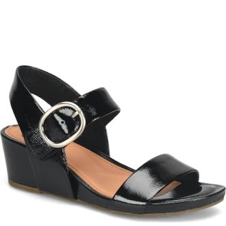 S&ouml;fft Womens Vaya Sandal In Black Patent