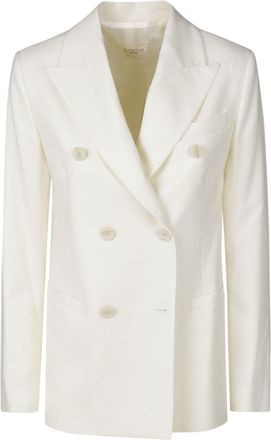 Montedoro Red White Double-Breasted Structured Tailored Wool Blazer