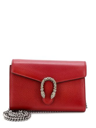 Gucci Dionysus Chain Wallet Leather with Embellished Detail Small crossbody bag - Red