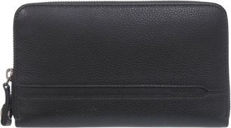 Bulgari Black Leather Long Wallet (Bi-Fold) (Pre-Owned)