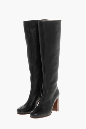 Khaite Textured Leather WILLOW Under the Knee Boots 10cm size 38,5