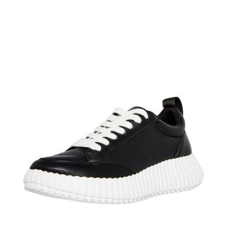 Steve Madden Shock Black Leather SHOC11S1-BLK Womens