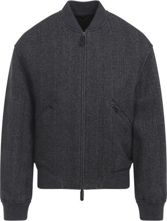 Giorgio Armani Grey Zip-Front Bomber Jacket