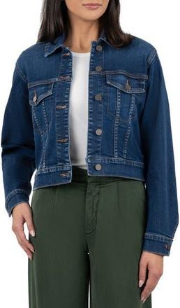Kut from the Kloth Angela Crop Denim Jacket in Skill Blue at Nordstrom Rack, Size Medium