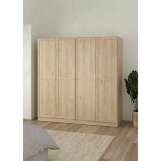 Dmora Dmora - Gran Armario Presidenti, Muebles De Dormitorio, Vestidor, Armario De Ropa, 196x62 H200 Cm, Roble