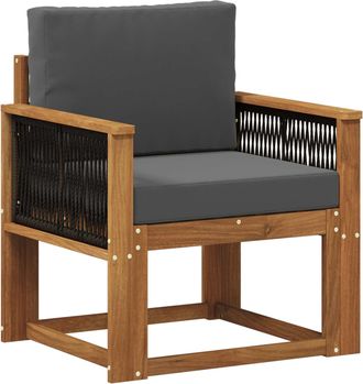 vidaXL Sof&aacute; Intermedio De Exterior Madera De Acacia S&oacute;lida Natural Vidaxl