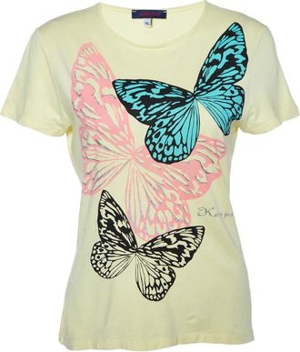 Kenzo 2024 butterfly-print T-shirt - Yellow