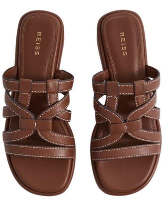 Reiss Naya Leather Flat