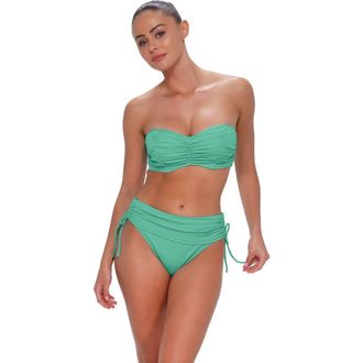 Sunsets Loretta Bandeau Bikini Swimsuit Top - D Cup in Aqua Mist Sandbar Rib at Nordstrom, Size 34