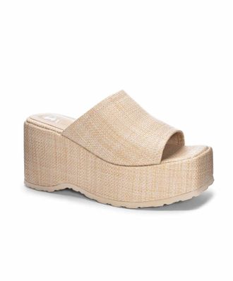 Chinese Laundry Womens Straw Platform Sandal In Natural