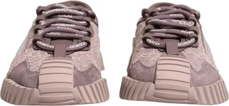Dolce & Gabbana Womens Pink Lace Ns1 Low Top Sneaker Sports Shoes Calf Leather