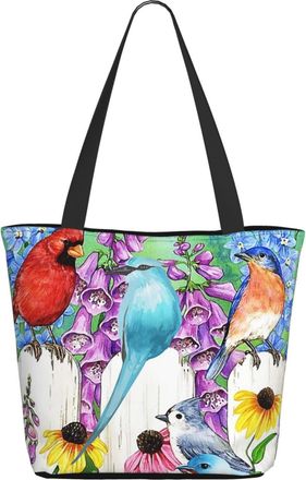 AOOEDM Flowers And Birds Welcome Spring Ladies Shopping Bag 13x11x7in.The Perfect ValentineS Day Gift.It Is The Best ValentineS Day Gift For Mom, Daughter, W