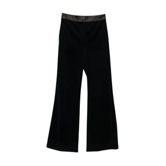 Victoria Beckham Wijde broek - Dames - Wijde Broeken - Zwart - XS - Nylon - Broeken
