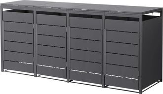 ML Design Cobertizo para ocultar 4 cubos de basura 240l antracita 260x80x120cm