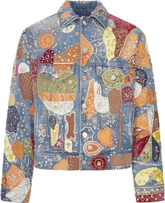 Amiri EMBROIDERED DENIM JACKET EMBELLISHED WITH JEWEL APPLIQU&Eacute;S - Amiri - Man