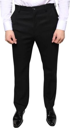 Dolce & Gabbana Prachtige Skinny Pantalon - Heren - Nette broeken - Zwart - M - Wol - Broeken