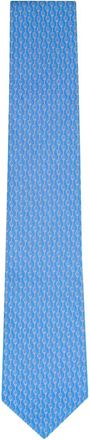 Ferragamo Cravatta con stampa - Blu