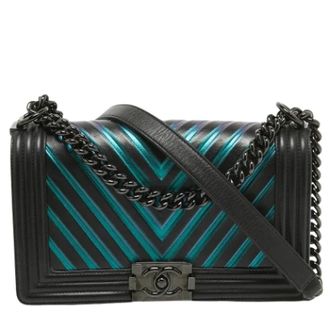 Chanel Pre-owned Leather chanel-bags - Dames - Pre-owned - Zwart - Maat: ONE Size Leer