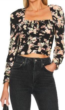 Free People Hilary Floral Top In Black Combo
