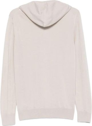Eleventy Wool-Silk Zip-Up Hoodie - Beige