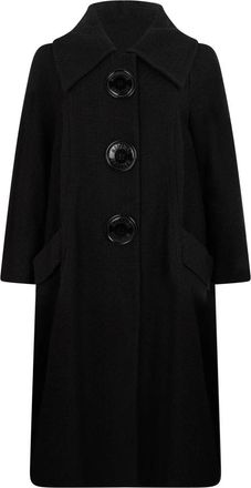 Moschino Elegante Lange Jas - Dames - Mantel - Zwart - XL - Katoen - Jassen