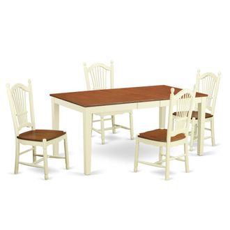 East West Furniture 5 Pc Dining room set - Dinette Table and 4 Kitchen Dining Chairs