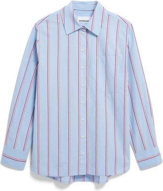 Armedangels Stripe Loose Shirt Blouse Bluse f&uuml;r Damen | blau