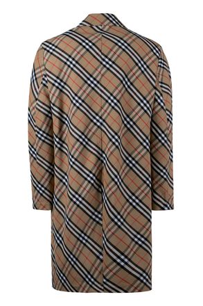 Burberry Mens Car Coat Sand Check Polyester Raincoats