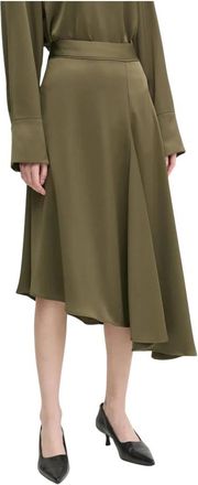 2nd Day Barrah Midi Rok - Dames - Midirokken - Groen - M - Polyester - Rokken