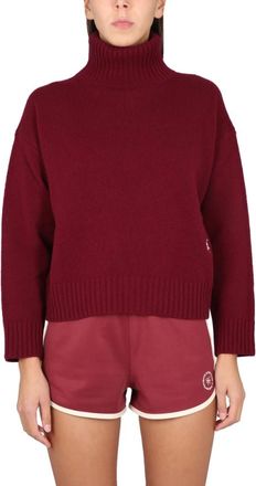 Sporty & Rich Dolcevita con Logo Ricamato - - Knitwear - Donna - Viola - L