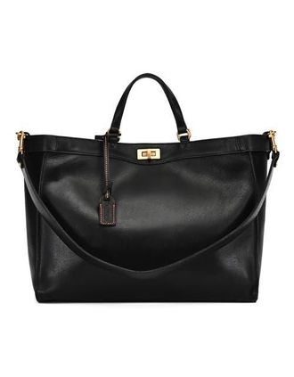 OLD TREND Ixia Genuine Leather Jet Set Travel Tote in Black at Nordstrom