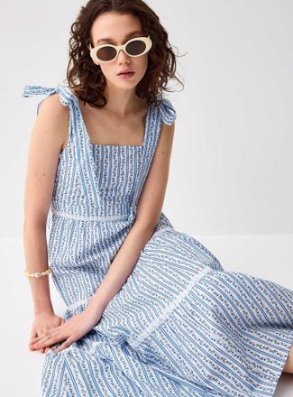 Twik Womens Tiered poplin maxi dress