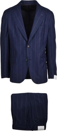 Eleventy Single-breasted Suit - Heren - Business pakken - Blauw - 2XL - Wol - Kostuums