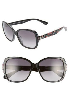 Kate Spade New York karalyns 56mm gradient butterfly sunglasses in Black/Gold Black at Nordstrom Rack