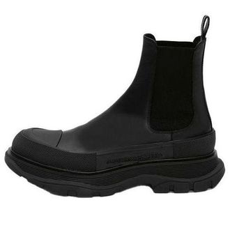 Alexander McQueen Tread Slick Ankle Boot Black Silver 634617WHZ611081