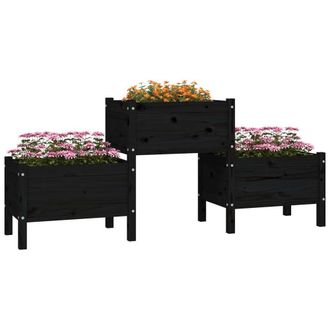 Berkfield Home Planter Black 178.5x44x75 cm Solid Wood Pine