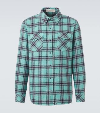 God's True Cashmere Plaid cashmere shirt with amethyst