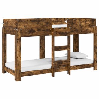 vidaXL Cama Litera Para Ni&ntilde;os Roble Ahumado 75 X 190 Cm Vidaxl