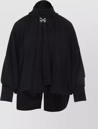 Max Mara leonida blouse with asymmetric hem and balloon sleeves